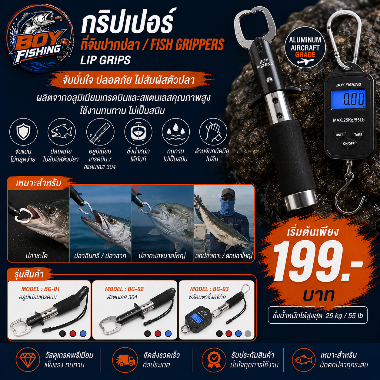 กริปเปอร์ / ที่จับปากปลา (Fish Grippers / Lip Grips)